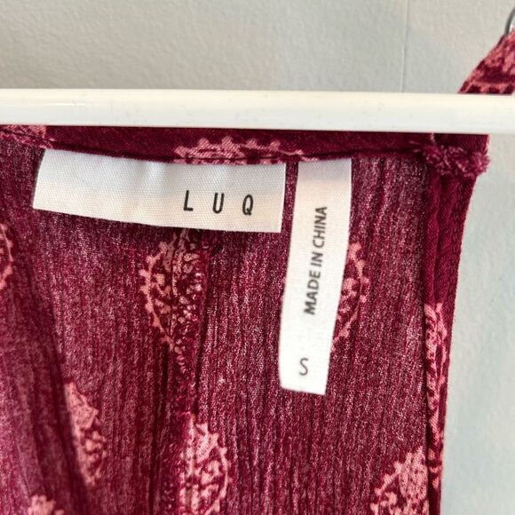 Burgundy Ikat Tassel Tie Top - Picture 3 of 5